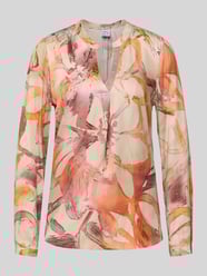 Blouse van viscose met V-hals van Emily Van den Bergh Beige - 39