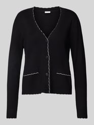 Strickjacke mit Kontraststreifen von s.Oliver BLACK LABEL Schwarz - 19