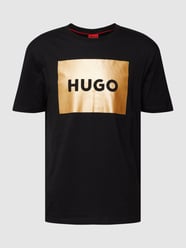 T-Shirt mit Label-Print Modell 'Dulive_G' von HUGO Grau / Schwarz - 42