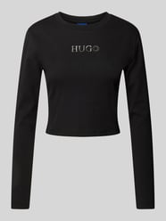 Cropped Longsleeve mit Rundhalsausschnitt Modell 'Della' von Hugo Blue Schwarz - 12