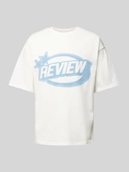 Oversized T-Shirt mit Label-Print von REVIEW Beige - 4