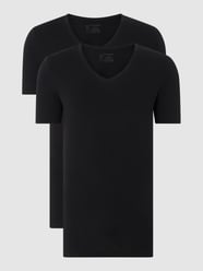 T-Shirt mit Stretch-Anteil im 2er-Pack  von Schiesser Schwarz - 6