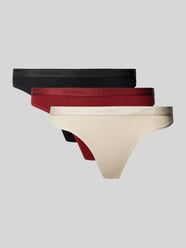 String mit elastischem Logo-Bund im 3er-Pack von Calvin Klein Underwear Rot - 8