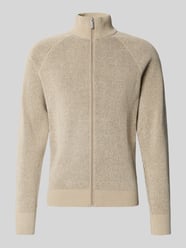 Strickjacke mit Stehkragen von JAKE*S STUDIO MEN Beige - 10