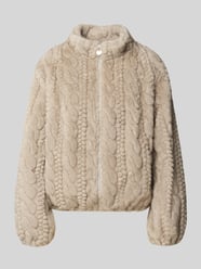 Teddyjacke mit strukturiertem Fleece von s.Oliver BLACK LABEL Beige - 22
