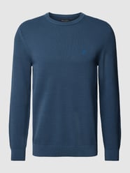 Strickpullover mit Label-Stitching von Marc O'Polo Blau - 10
