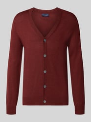 Cardigan aus Woll-Mix mit V-Ausschnitt von Christian Berg Men Bordeaux - 34