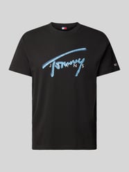 T-Shirt mit Label-Print von Tommy Jeans Schwarz - 20