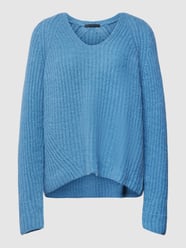 Gebreide pullover met V-hals, model 'LYNETTE' van Drykorn Blauw / turquoise - 31