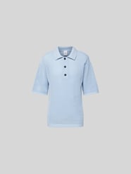 Poloshirt in Strick-Optik von WON HUNDRED Blau - 40