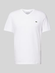 T-Shirt mit Label-Badge von Lacoste Weiß - 34