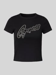 T-Shirt mit Label-Print von Guess Schwarz - 16