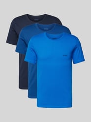 T-Shirt mit Label-Stitching von BOSS Blau - 40