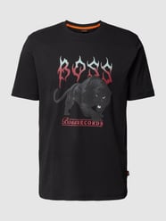 T-Shirt mit Label-Print Modell 'Pantera' von BOSS Orange Schwarz - 20