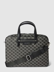 Laptoptasche mit Allover-Logo Modell 'k/mono. klassic briefcase' von Karl Lagerfeld Schwarz - 11