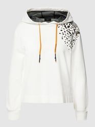 Bluza z kapturem i detalami z logo od Marc Cain Biały - 46