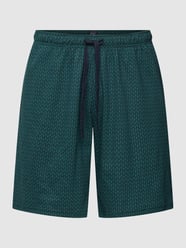 Sweatshorts mit Allover-Muster von Schiesser Grün - 36