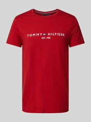 T-Shirt mit Label-Print von Tommy Hilfiger Rot - 38