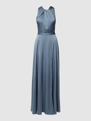 Abendkleid mit hohem Seitenschlitz von Unique Blau / Türkis - 37