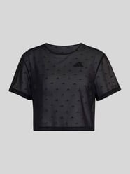 Cropped Fit Sport T-Shirt aus Mesh mit Logo-Stitchings von adidas Training - 37