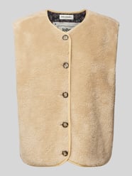 Weste aus Teddyfell mit Knopfleiste Modell 'Jace' von LOLLYS LAUNDRY Beige - 28