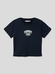 T-shirt met labelprint, model 'VARSITY' van Tommy Hilfiger Teens Blauw - 46