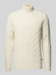 Rollkragenpullover mit Label-Detail Modell 'Francis' von DIGEL Beige - 15