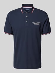 Poloshirt mit Label-Print von Jack & Jones Premium Blau - 35