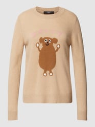 Gebreide pullover met ingeweven motief, model 'ERIVAN' van Weekend Max Mara Bruin - 19