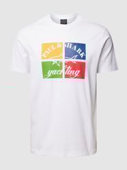 T-shirt z nadrukiem z logo od Paul & Shark Biały - 39