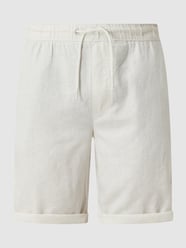 Korte regular fit broek van linnenmix, model 'Aurelius' van !Solid Wit - 41
