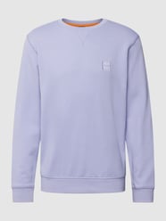 Sweatshirt met labeldetail, model 'WESTART' van BOSS Orange Paars - 15