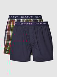 Boxershort met elastische logoband in een set van 2 stuks van Gant Blauw / turquoise - 25
