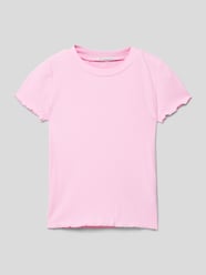 T-Shirt mit Feinripp von Tom Tailor Pink - 9