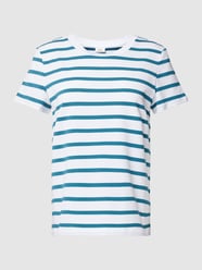 T-shirt met streepmotief van s.Oliver BLACK LABEL Turquoise - 14