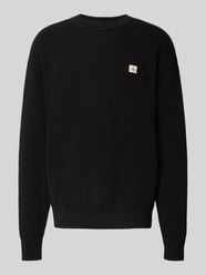 Sweter z dzianiny z fakturowanym wzorem i okrągłym dekoltem od Calvin Klein Jeans - 34
