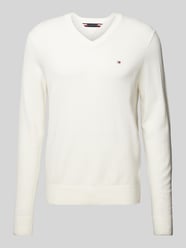 Strickpullover mit Logo-Stitching Modell 'PIMA' von Tommy Hilfiger Beige - 33