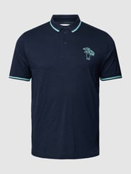 PLUS SIZE Poloshirt mit Motiv-Print von Tom Tailor Plus Blau - 37