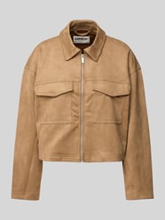 Oversized Jacke in Wildlederoptik Modell 'STINA' von Only Beige - 5