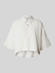 Cropped Bluse aus Leinen-Baumwoll-Mix Modell 'Quinn' von VILLA SOPHIE Beige - 14