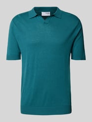 Slim Fit Leinen-Poloshirt mit Umlegekragen Modell 'LAKE' von SELECTED HOMME Blau - 9