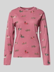 Relaxed fit pyjamabovendeel met all-over motiefprint van Jake*s Casual Fuchsia - 14