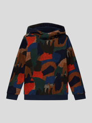Hoodie met all-over motief van s.Oliver RED LABEL Blauw / turquoise - 34