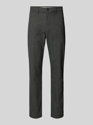 Slim fit chino met ceintuurlussen, model 'MILES' van SELECTED HOMME Grijs / zwart - 12