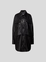 Hemdjacke in Leder-Optik von MM6 Maison Margiela Grau / Schwarz - 5