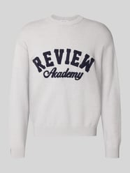 Sweter z dzianiny z prążkowanymi wykończeniami od REVIEW - 36