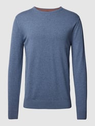 Strickpullover mit Logo-Stitching von Tom Tailor Blau - 38