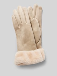 Handschuhe mit Kunstfellbesatz von EEM Beige - 22