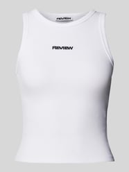 Tanktop mit gerippten Abschlüssen von Review Weiß - 47