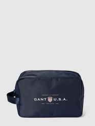 Toilettas met labelprint, model 'BANNER SHIELD WASHBAG' van Gant Blauw / turquoise - 19